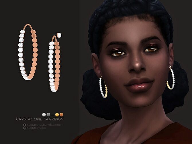 Sims 4 Crystal Line earrings by sugar owl at TSR