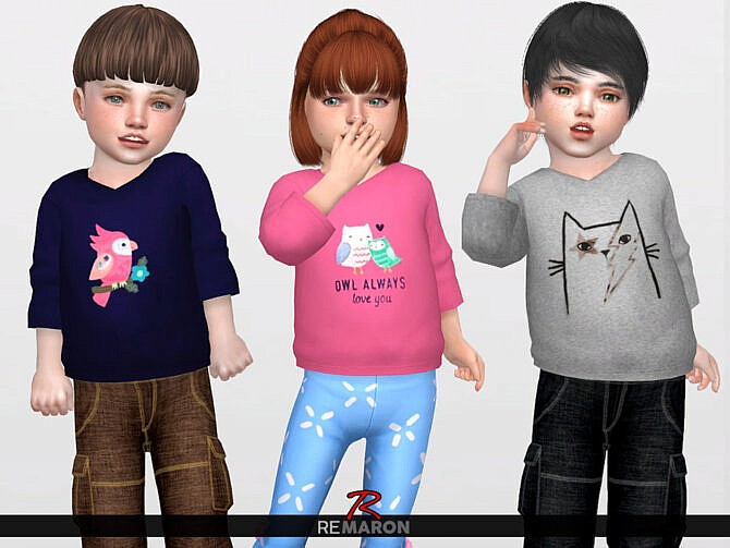 Sims 4 Cute Hoodie for Toddler 01 by remaron at TSR