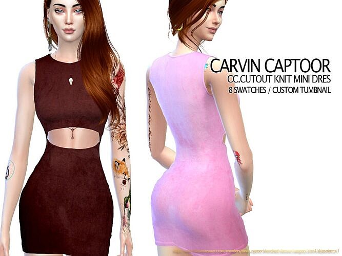 Cutout Knit Mini Sims 4 Dress