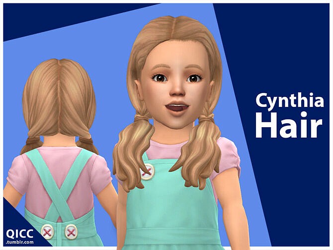 Sims 4 Cynthia Hair for toddler girls by qicc at TSR