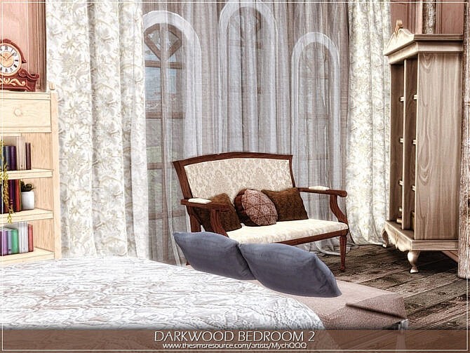 Sims 4 Darkwood Bedroom 2 by MychQQQ at TSR