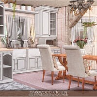 Darkwood Sims 4 Kitchen By Mychqqq