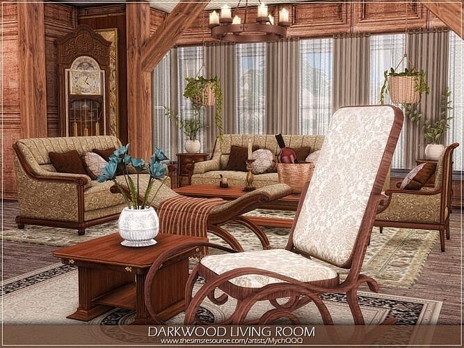 Darkwood Sims 4 Living Room