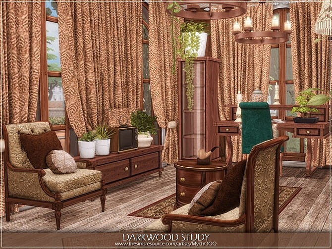 Sims 4 Darkwood Study by MychQQQ at TSR
