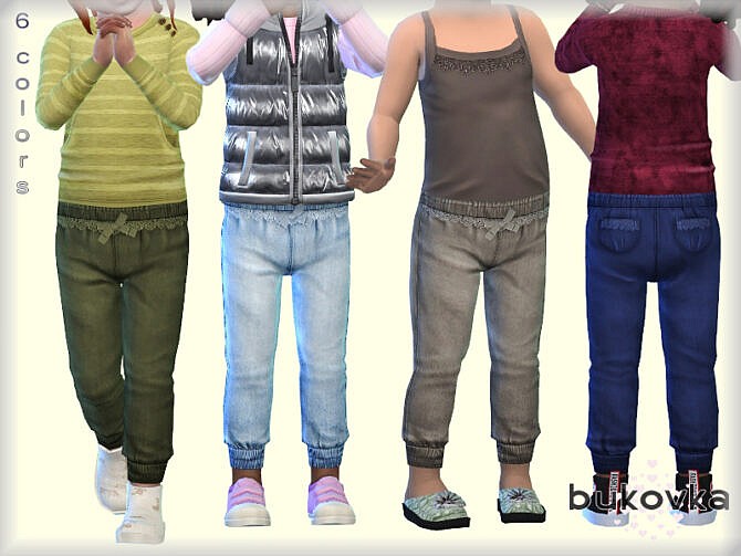 Sims 4 Denim Pants for Toddler Girls by bukovka at TSR