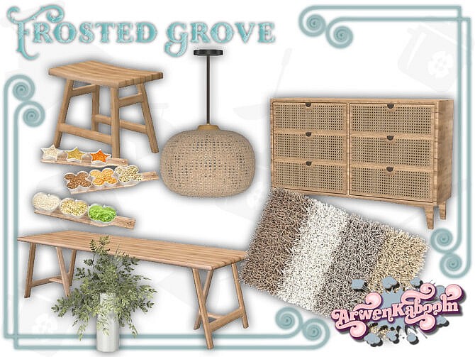 Sims 4 Dining Room Frosted Grove V by ArwenKaboom at TSR