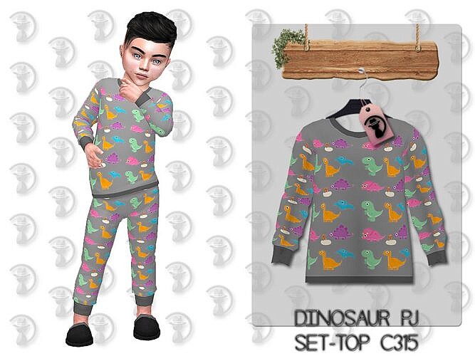 Dinosaur Pajama Sims 4 Blouse C315