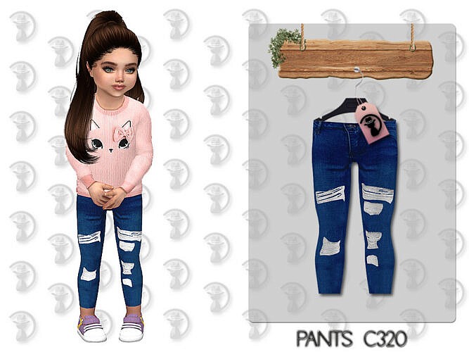 Distressed Skinny Sims 4 Jeans For Toddlers