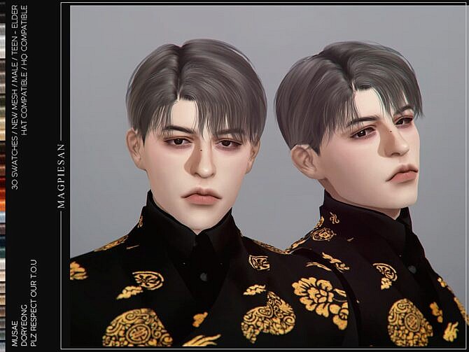 Sims 4 Doryeong Hair for males by magpiesan at TSR