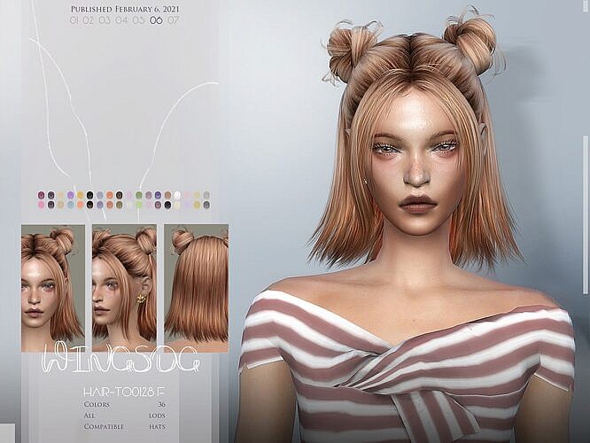 Double Buns Sims 4 Hair To0206