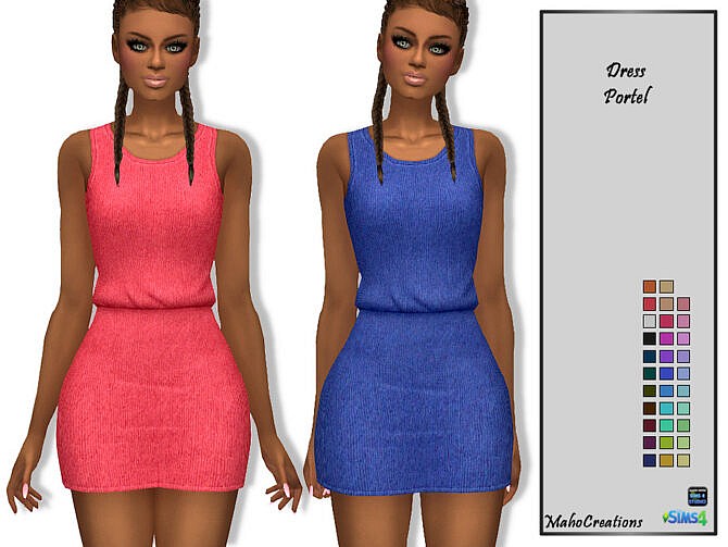 Sims 4 Short Dress Portel by MahoCreations at TSR