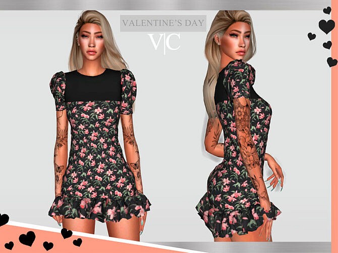 Sims 4 Dress Valentines Day III   VI by Viy Sims at TSR