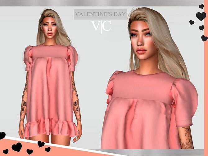 Sims 4 Dress Valentines Day II   VI by Viy Sims at TSR