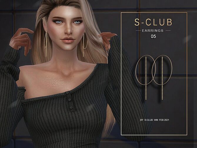 Sims 4 Earrings 202105 by S Club WM at TSR