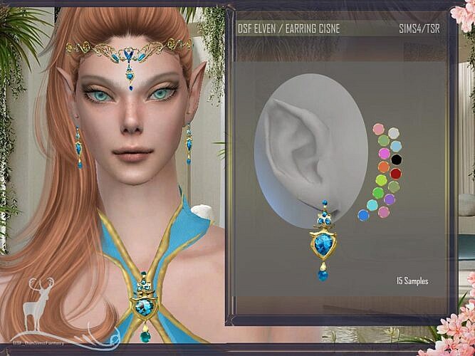 Elves Sims 4 Earrings Cisne