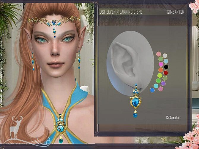 Sims 4 EARRINGS ELVES CISNE by DanSimsFantasy at TSR