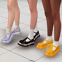 Embossed T Bar Sims 4 Shoes