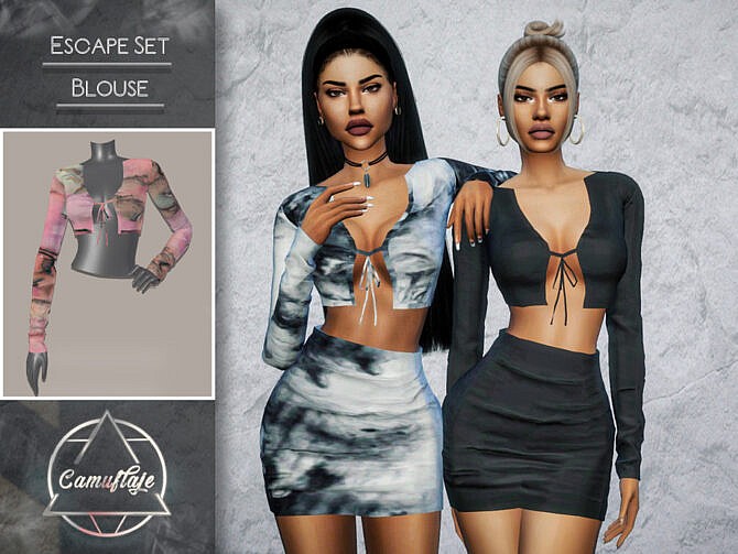 Sims 4 Escape Set (Blouse) by Camuflaje at TSR