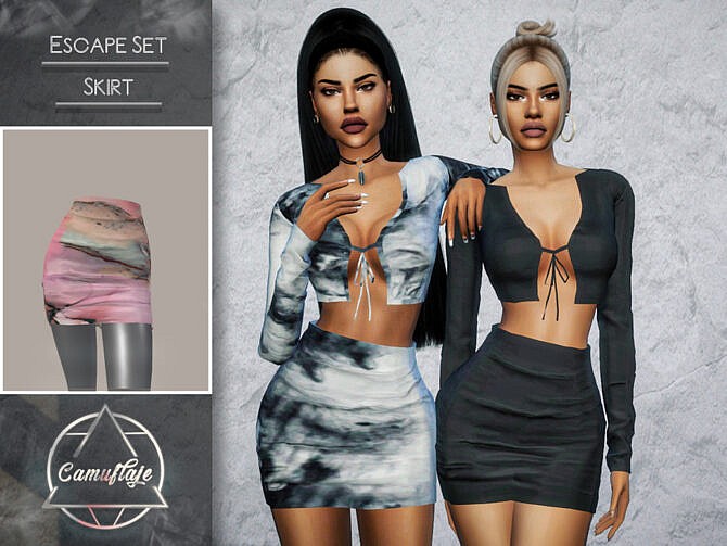 Sims 4 Escape Set Skirt by Camuflaje at TSR