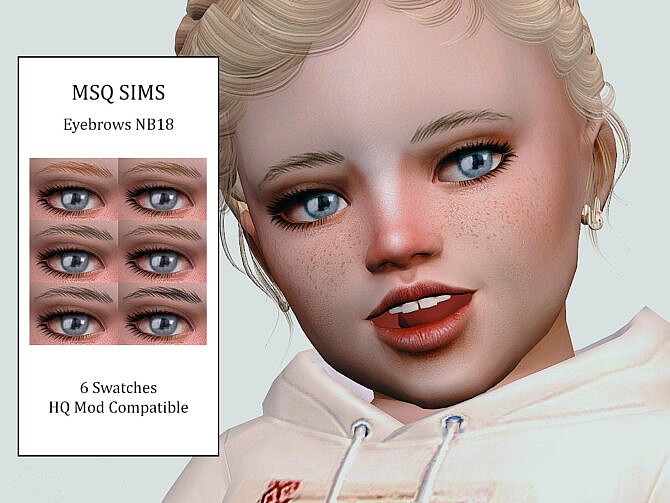 Sims 4 Eyebrows NB18 for Toddler & Children at MSQ Sims