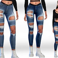 Female Ripped Sims 4 Jeans