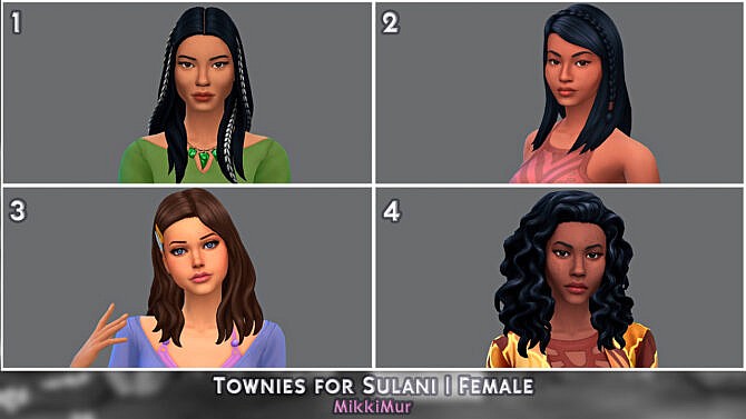 Sims 4 Female Townies for Sulani at MikkiMur