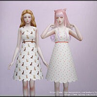 Fit And Flare Printed Sims 4 Dress