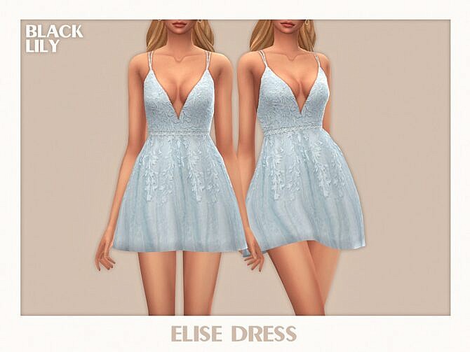 Sims 4 Elise Formal Dress by Black Lily at TSR