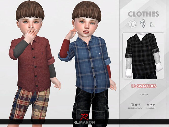 Sims 4 Formal Shirt for Toddler 02 by remaron at TSR