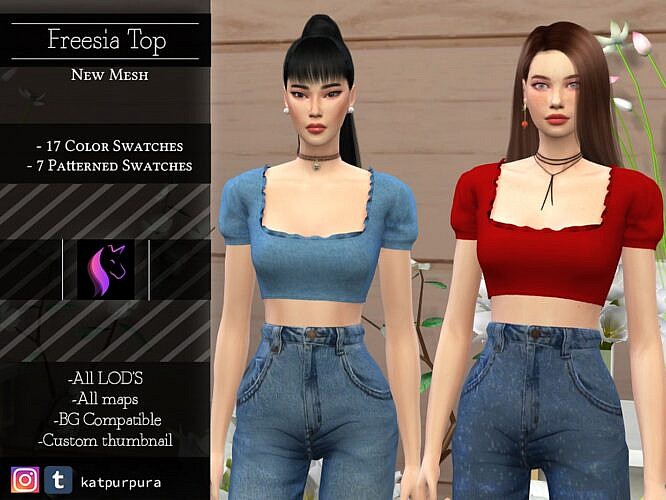 Freesia Sims 4 Top