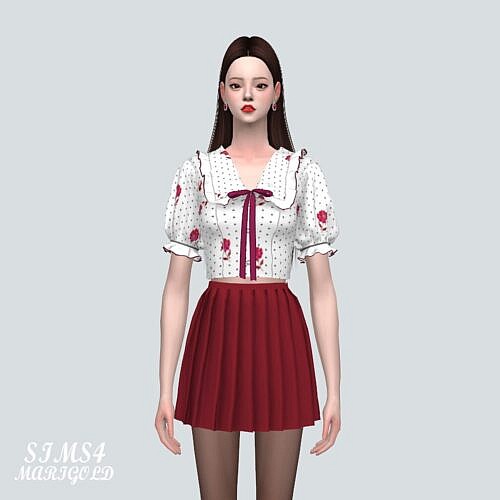 Frill Sims 4 Blouse