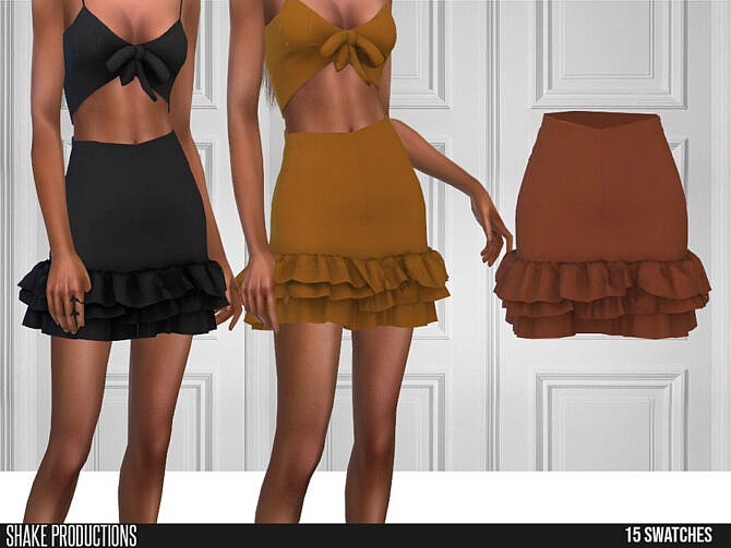 Sims 4 Frill mini skirt 620 by ShakeProductions at TSR