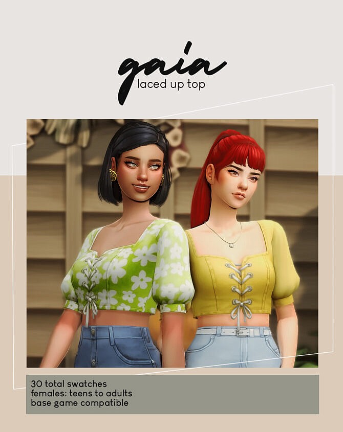 Sims 4 GAIA laced up top at Viiavi