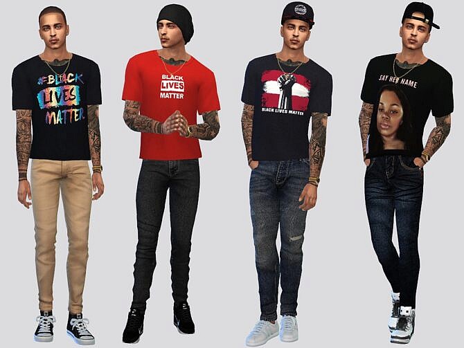 Sims 4 BLM Graphic Tees by McLayneSims at TSR