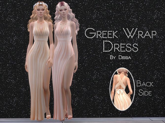 Sims 4 Greek Wrap Dress by Dissia at TSR
