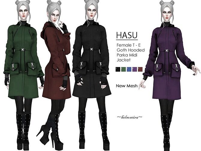 Sims 4 HASU Parka Jacket by Helsoseira at TSR