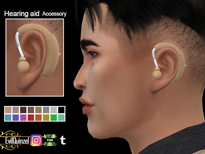 Sims 4 Hearing aid by EvilQuinzel at TSR