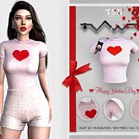 Heart Short Sleeve Sims 4 Sweater