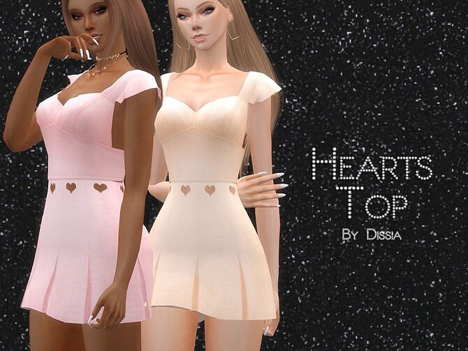 Sims 4 Hearts Top by Dissia at TSR