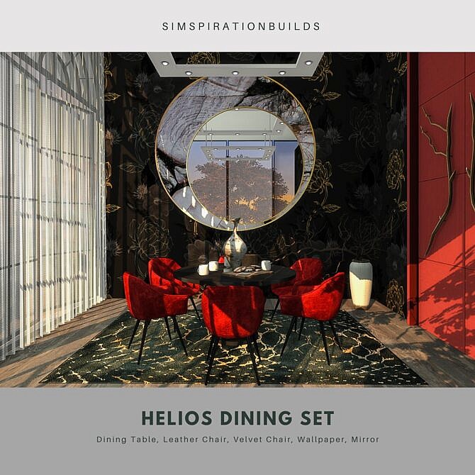 Sims 4 Helios Dining Room Set at Simspiration Builds