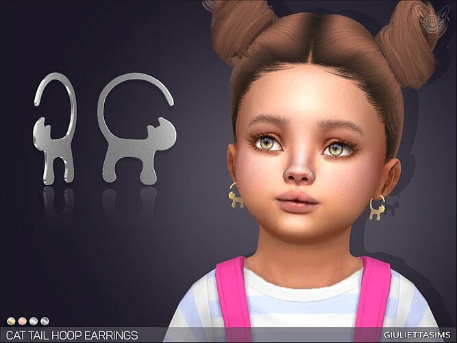 Hoop Sims 4 Earrings Cat Tail For Toddlers