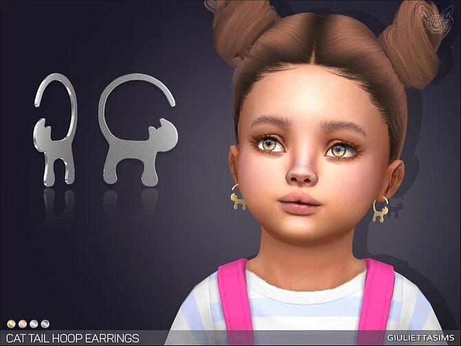 Sims 4 Cat Tail Hoop Earrings For Toddlers by feyona at TSR