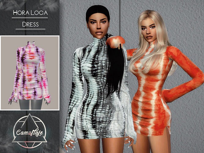 Hora Loca Dress by Camuflaje at TSR » Sims 4 Updates