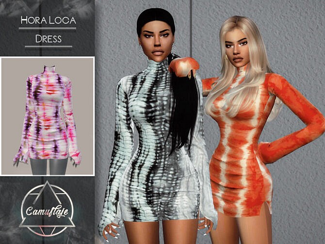 Sims 4 Hora Loca Dress by Camuflaje at TSR