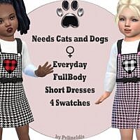Houndstooth Pinafore Sims 4 Dress