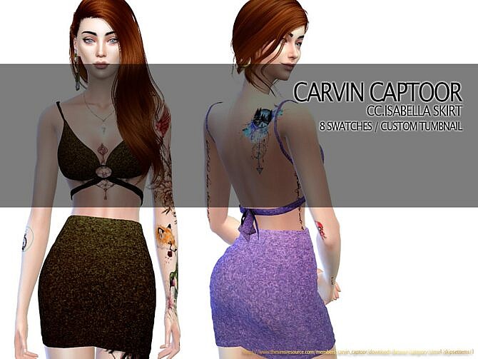 Sims 4 Isabella Skirt by carvin captoor at TSR
