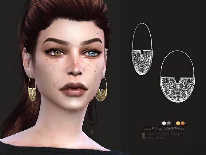 Sims 4 Jezabel earrings by sugar owl at TSR