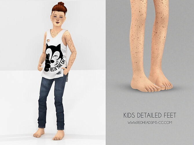 Sims 4 KIDS DETAILED FEET at REDHEADSIMS