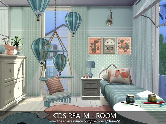 Sims 4 Kids Realm Bedroom with Bathroom by dasie2 at TSR