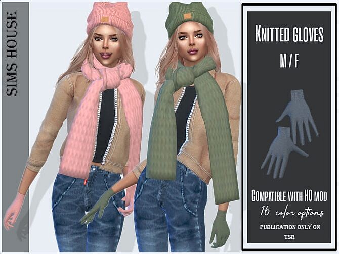 Sims 4 Knitted gloves by Sims House at TSR